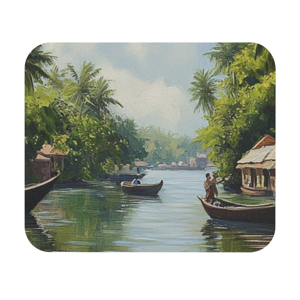 Kerala Backwaters Painting Mouse Pad