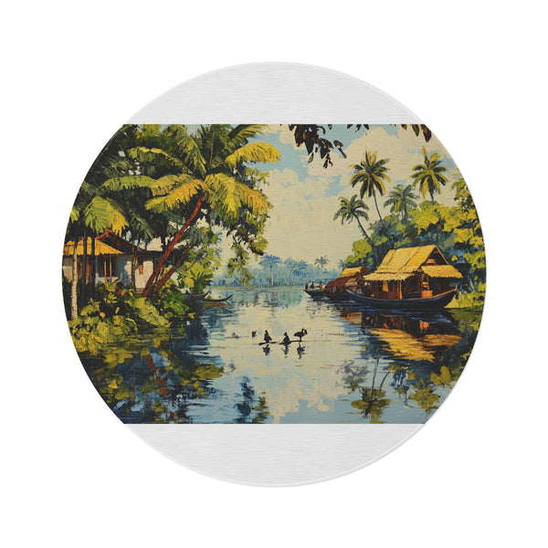"Kerala Backwaters Round Rug"