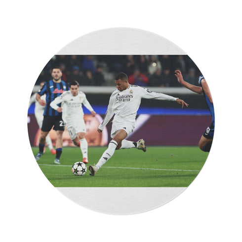 "Kick It with Mbappe Round Rug!"