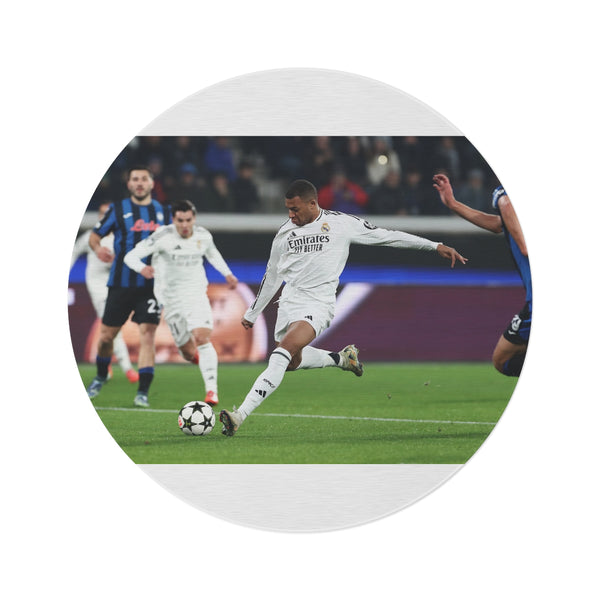 "Kick It with Mbappe Round Rug!"