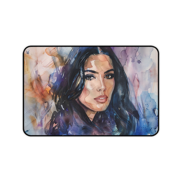 Kim Kardashian Watercolor Desk Mat: Stylish Work Essential