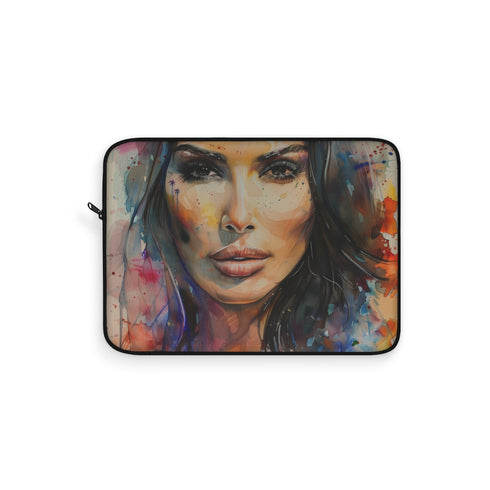 "Kim Kardashian Watercolor Laptop Sleeve: Chic Style Essential"