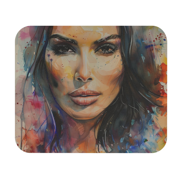 Kim Kardashian Watercolor Mouse Pad
