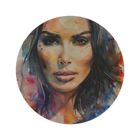 "Kim Kardashian Watercolor Round Rug: Luxe and Chic Décor"