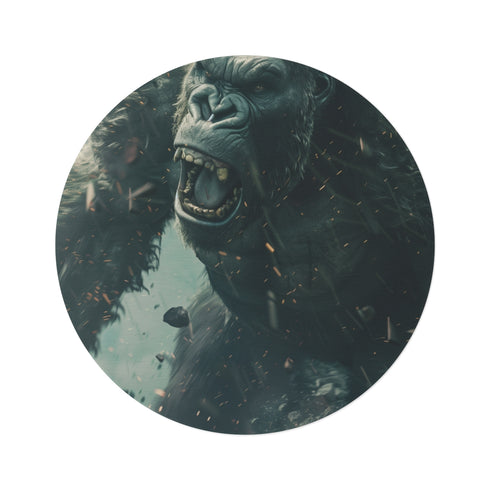 "King Kong Round Rug: Gorilla-sized Style"