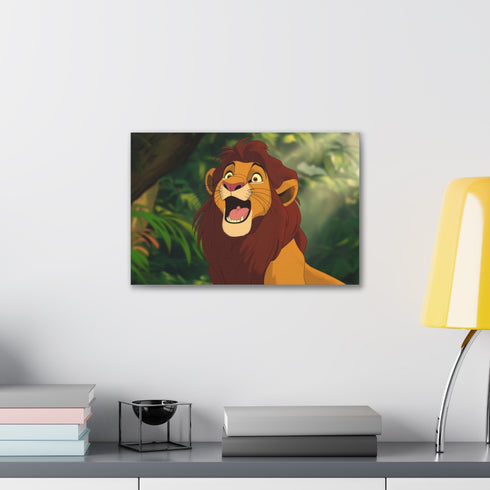 King Mufasa majestic lion portrait canvas art for home decor.