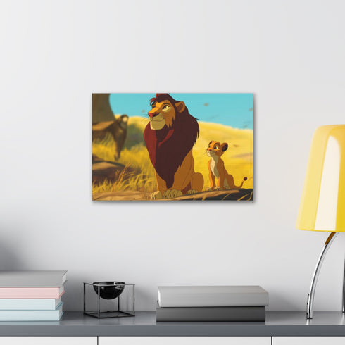 Majestic Lion King canvas print of Mufasa for home decor.