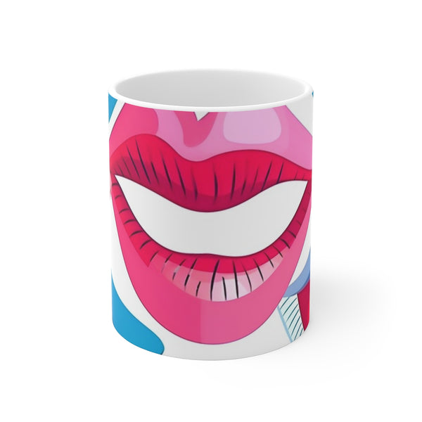 "Kiss Me Coffee Mug: Jonathan Adler Lips Hush"