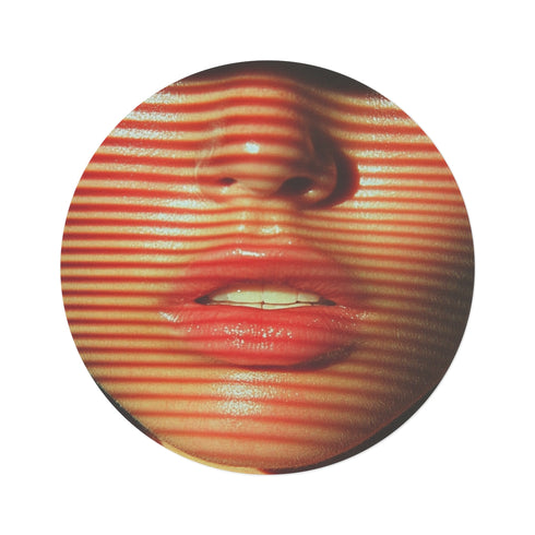 "Kly7876 Femme Chaos Round Rug: Dance Through Chaos"