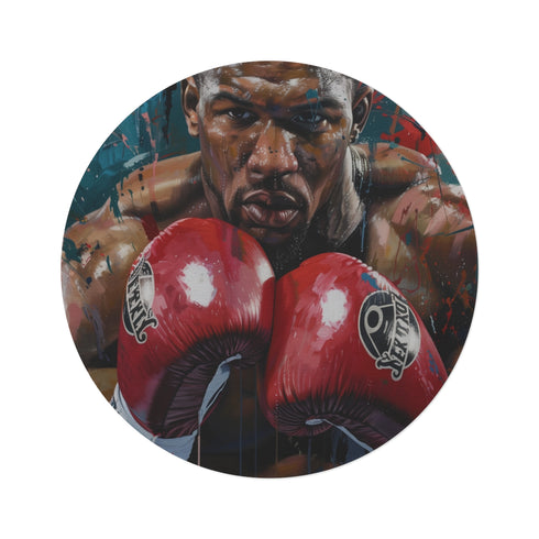 "Knockout Anthony Joshua Round Rug"