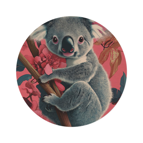 "Koala Dream Round Rug: Pink Paradise"