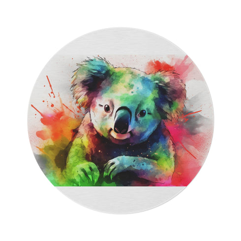 "Koala Watercolor Round Rug: Adorable & Stylish Accent"