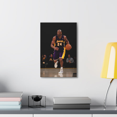 Kobe Bryant canvas wall art featuring legendary basketball player.
