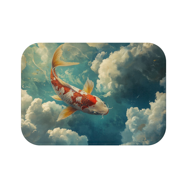 "Koi Fish Bath Mat Clouds"