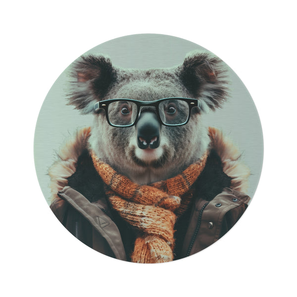 "Kowala Chic Round Rug: Stylish Hipster Animal"