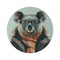 "Kowala Chic Round Rug: Stylish Hipster Animal"