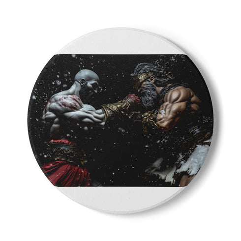 "Kratos-Embossed Warrior Coaster"