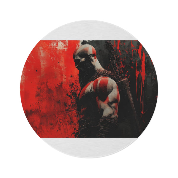 "Kratos Round Rug: Conquer Your Space"