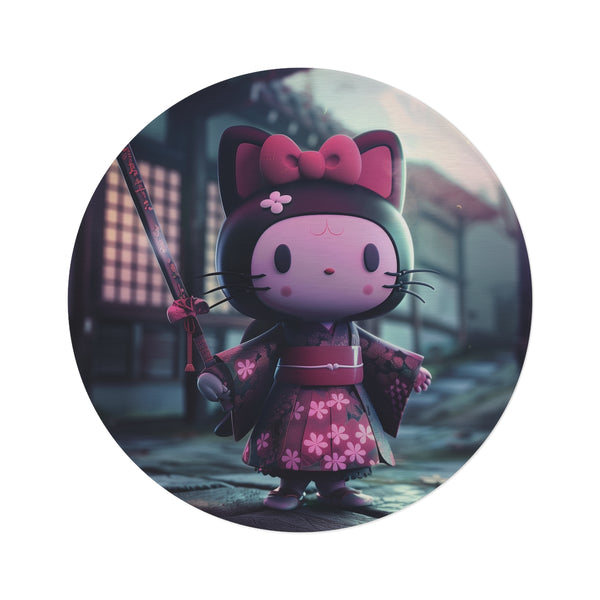 "Kuromi Hello Kitty Round Rug: Whimsical, Soft, and Stylish!"