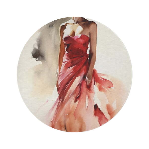 "Lady in Red Round Rug: Elevate Your Space"