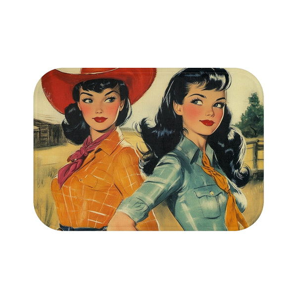 "Lapaloma3333 Black-Haired Cowgirl Bath Mat"