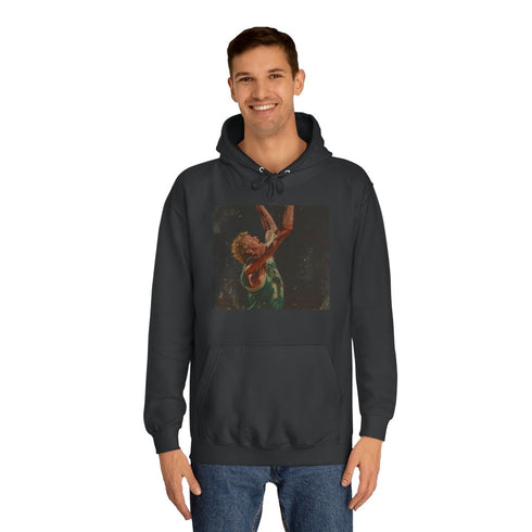 Larry Bird Graphic Unisex College Hoodie - Lifestyle Model View