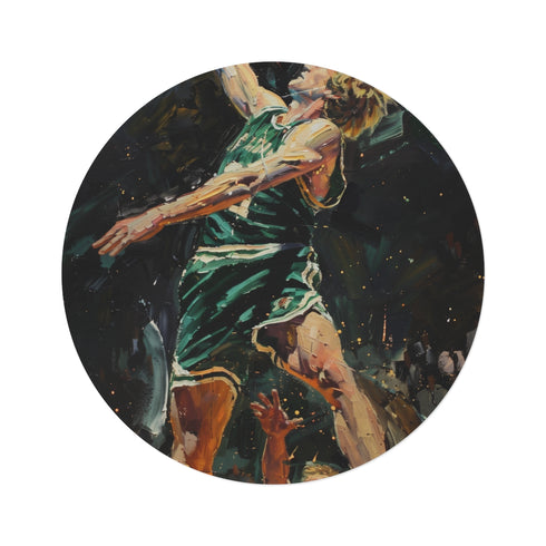 "Larry Bird Round Rug Masterpiece"