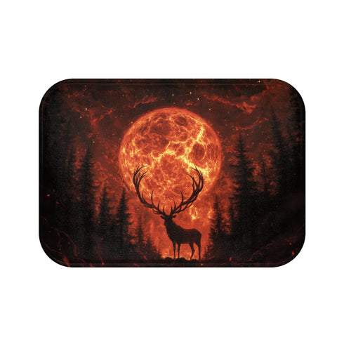 "Lava Antler Cosmic Deer Bath Mat"