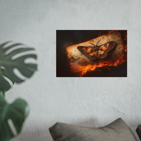 Lava Moth Resting Burning Scroll