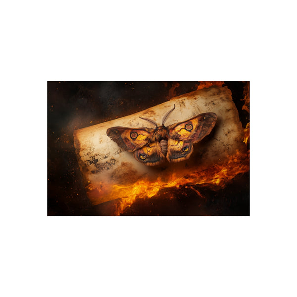 Lava Moth Resting Burning Scroll