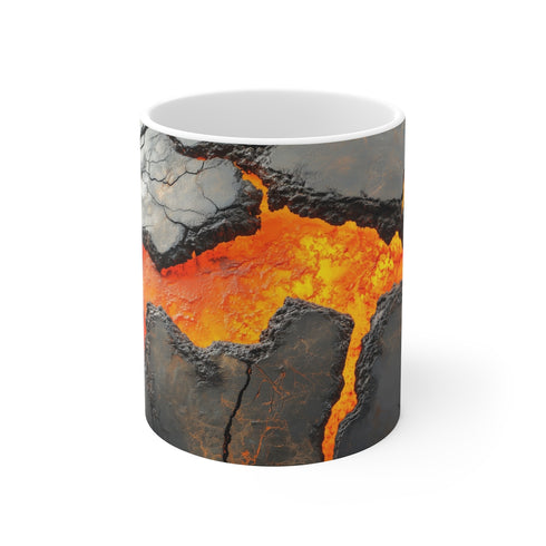 Lava Veins Cracked Planet Mug