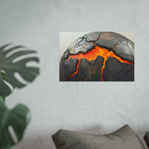 Lava Veins Erupting Cracked Planet