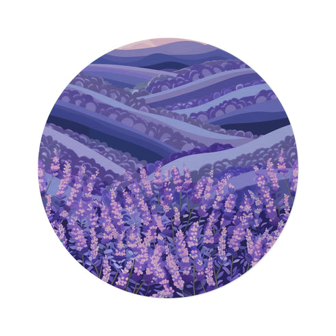 "Lavender Fields Round Rug: A Dreamy Delight"