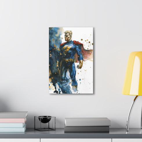 Homelander Canvas Print, Patriotic Red, White, Blue Art.