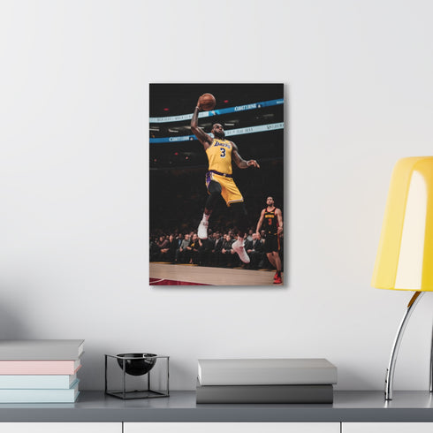 LeBron James canvas print, basketball legend wall decor for sports fans.