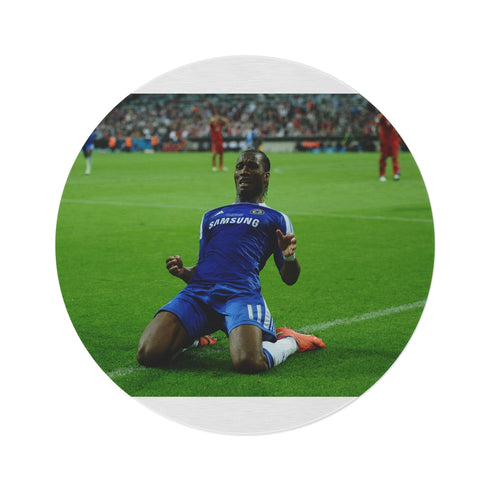 "Legendary Drogba Round Rug: Add Style to Your Space"
