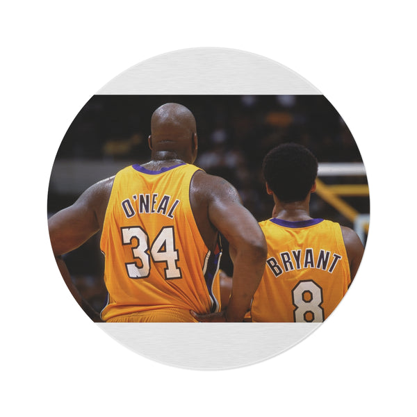 "Legendary Lakers Duo Round Rug"