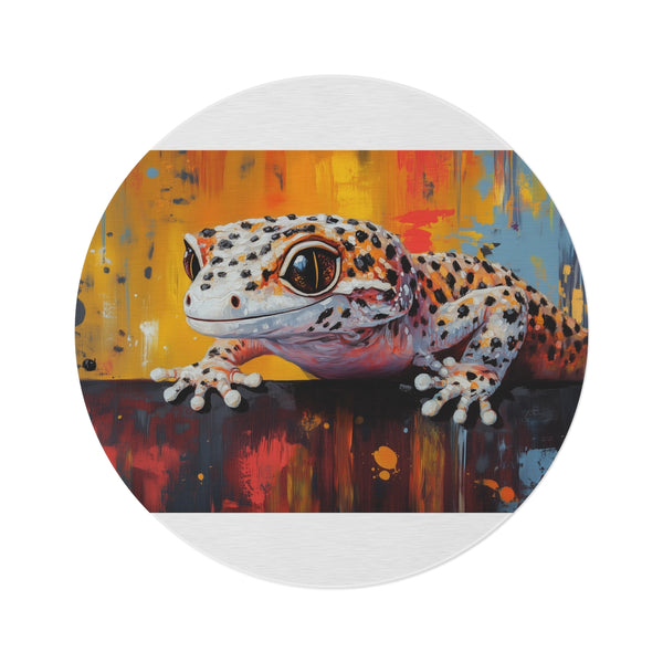 "Leopard Gecko Cute Round Rug"