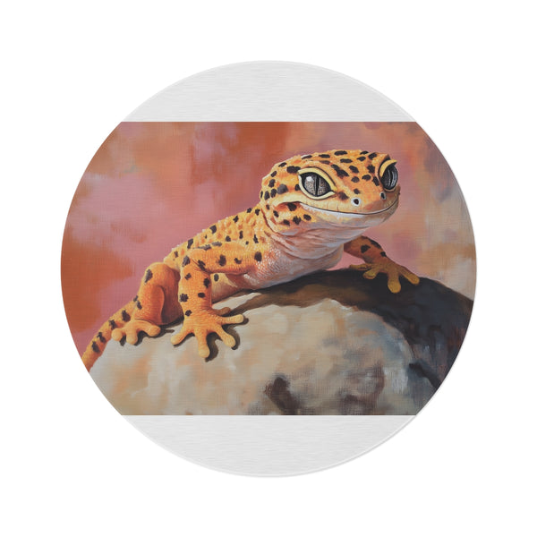 "Leopard Gecko Cutie Round Rug"