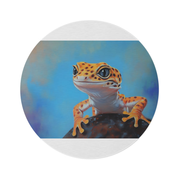 "Leopard Gecko Print Round Rug"