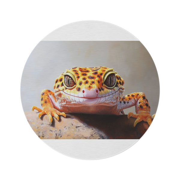 Leopard Gecko Round Rug: Adorable Gecko Art
