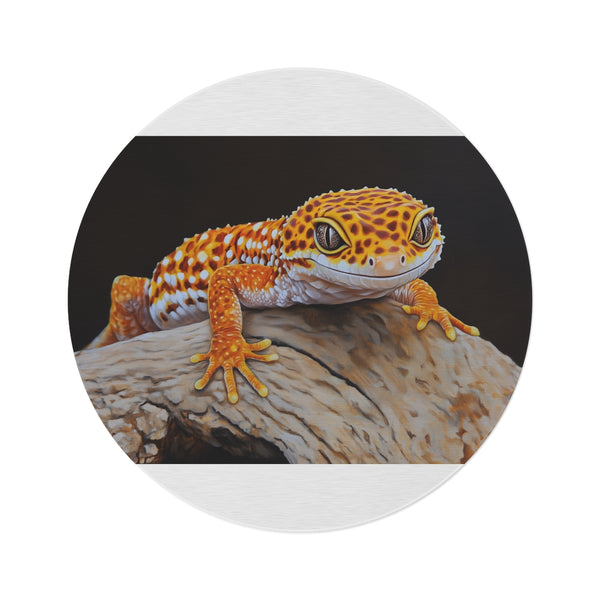 "Leopard Gecko Round Rug: Gecko Chic"