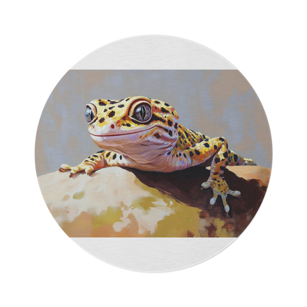 "Leopard Gecko Round Rug: Wildly Adorable"