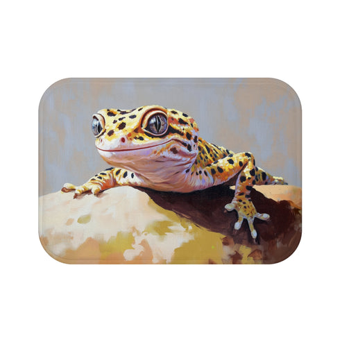"Leopard Gecko Splatter Bath Mat"
