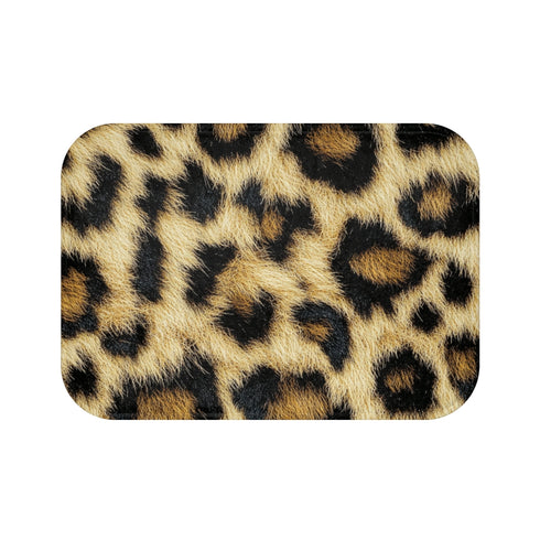 Leopard Print Fur Bath Mat