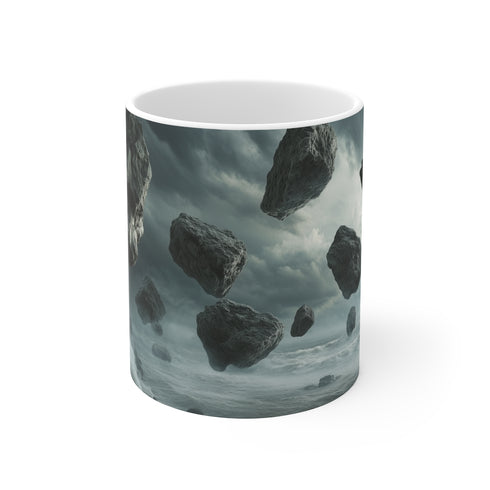 "Levitating Rocks Stormy Ocean Mug"