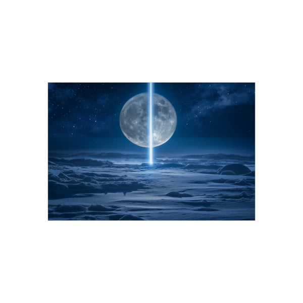 Light Beam Pierces Moon Poster