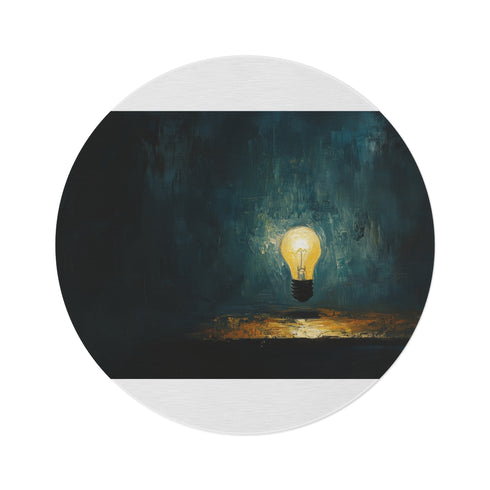 "Lightbeam Round Rug: Illuminate Your Space!"