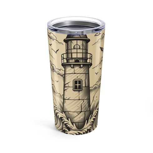 Lighthouse Love: Hand-Drawn Drinking Bottle