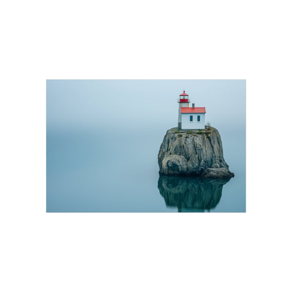 Lighthouse on Floating Rock Poster